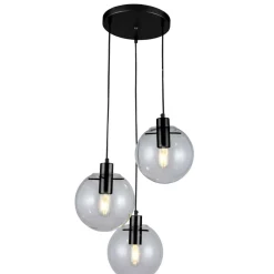 Flash Sale Klasyczna lampa wisząca do salonu LP-004/3P BK PUERTO | Kaja Żyrandole Nowoczesne
