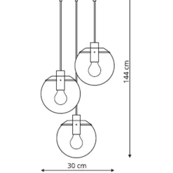 Flash Sale Klasyczna lampa wisząca do salonu LP-004/3P BK PUERTO | Kaja Żyrandole Nowoczesne