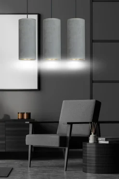 Sklep Kaja Klasyczna lampa wisząca z szarymi abażurami 1060/3 BENTE | Kaja