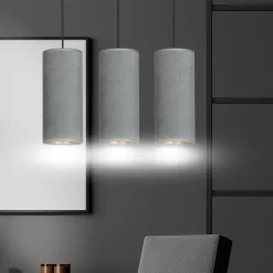 Sklep Kaja Klasyczna lampa wisząca z szarymi abażurami 1060/3 BENTE | Kaja