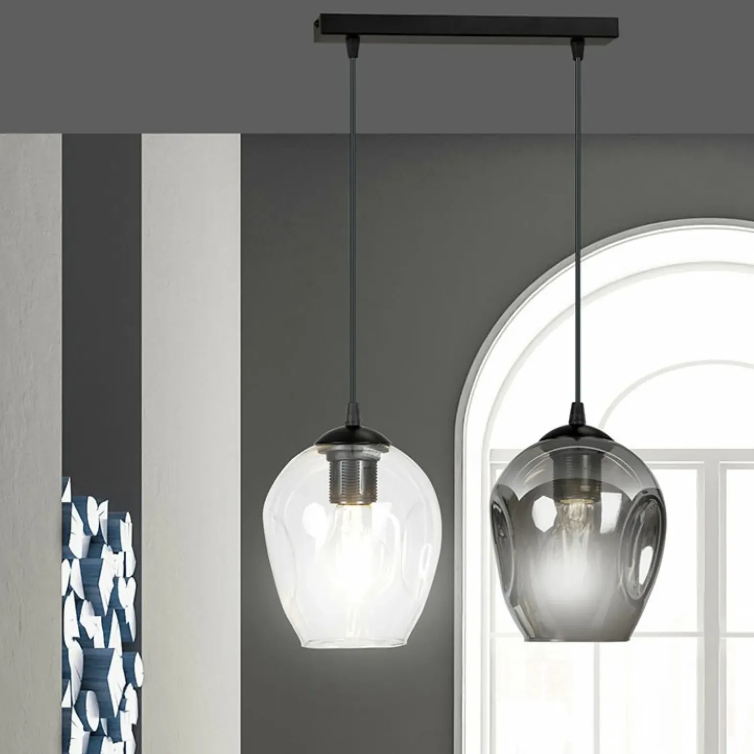 Online Klasyczna lampa wisząca z nieregularnymi kloszami 682/2 ISTAR | Kaja Żyrandole Nowoczesne