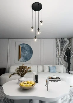 New Klasyczna lampa wisząca z kulistymi kloszami 711/4PREM | Kaja Żyrandole Nowoczesne