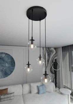 New Klasyczna lampa wisząca z kulistymi kloszami 711/4PREM | Kaja Żyrandole Nowoczesne