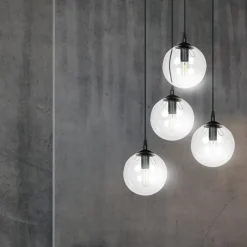 New Klasyczna lampa wisząca z kulistymi kloszami 711/4PREM | Kaja Żyrandole Nowoczesne