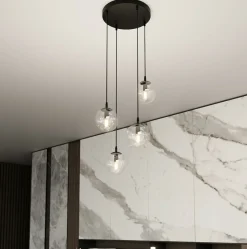 New Klasyczna lampa wisząca z kulistymi kloszami 711/4PREM | Kaja Żyrandole Nowoczesne