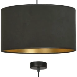 Sklep Kaja Klasyczna lampa wisząca z czarno-złotym abażurem 1054/1 HILDE | Kaja