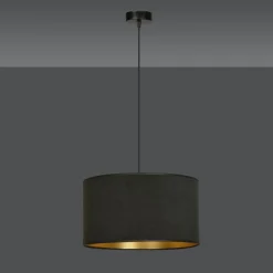 Sklep Kaja Klasyczna lampa wisząca z czarno-złotym abażurem 1054/1 HILDE | Kaja