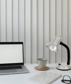 Sklep Kaja Klasyczna lampka biurkowa K-MT-203 SREBRNA CARIBA | Kaja Oświetlenie