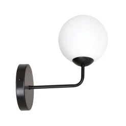 Sklep Kaja Klasyczny czarno-biały kinkiet kulisty klosz 670/K1 | Kaja Oświetlenie