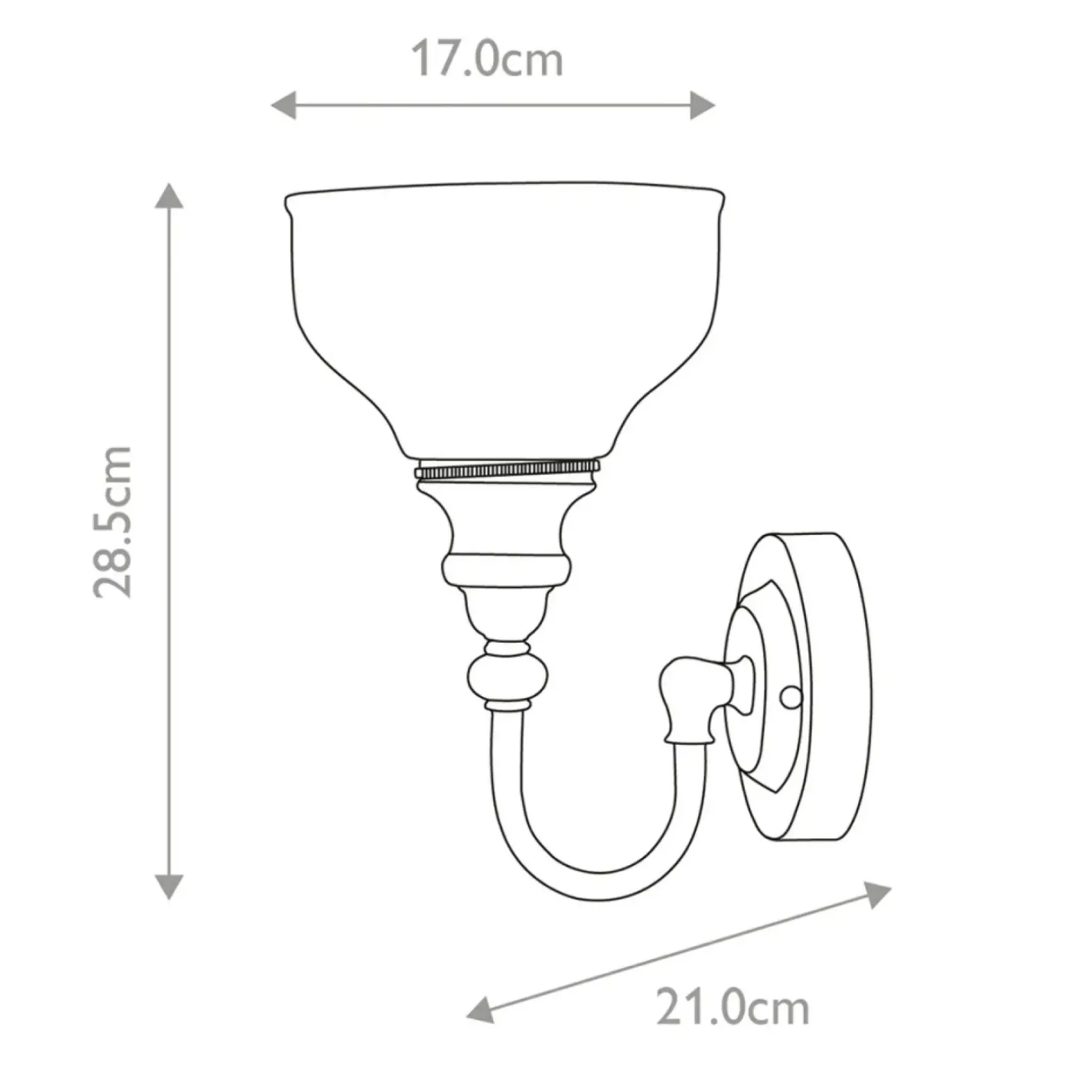 Sklep Kaja Klasyczny kinkiet ścienny, chrom BATH-CD1 z serii CHEADLE