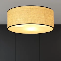 Sklep Kaja Klasyczny plafon z rattanowym abażurem 1149/3 ASTON | Kaja Oświetlenie