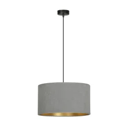 Sklep Kaja Klasyczny żyrandol z szaro-złotym abażurem 1050/1 HILDE | Kaja