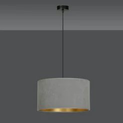 Sklep Kaja Klasyczny żyrandol z szaro-złotym abażurem 1050/1 HILDE | Kaja