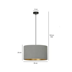 Sklep Kaja Klasyczny żyrandol z szaro-złotym abażurem 1050/1 HILDE | Kaja