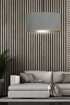 Sklep Kaja Klasyczny żyrandol z szaro-złotym abażurem 1050/1 HILDE | Kaja