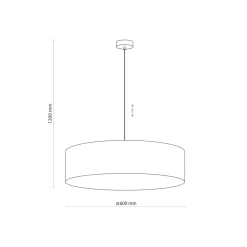 Discount Klasyczny zwis z szarym abażurem, do salonu TK 4858 z serii RONDO Żyrandole Nowoczesne