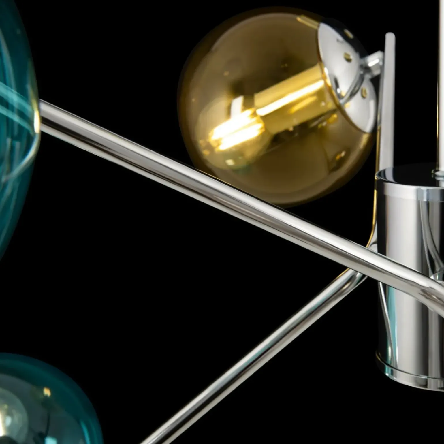 Clearance Kolorowa lampa wisząca, z kloszami kulkami MOD139PL-06CH z serii NANCY Żyrandole Nowoczesne