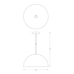 Best Sale Kopułowa, czarno-złota lampa wisząca A8001XL-BK VELA | Kaja Żyrandole Nowoczesne