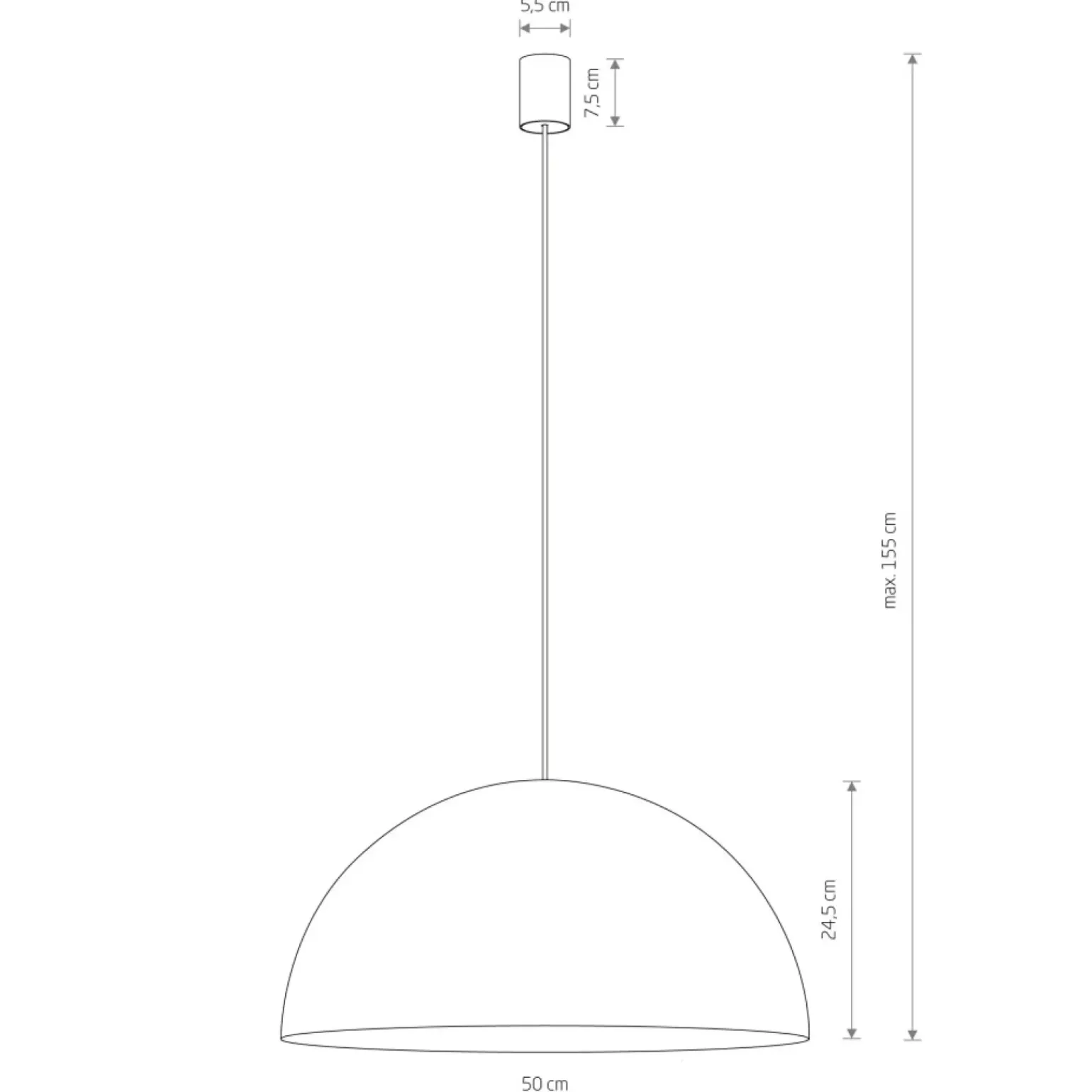 Shop Kopułowa, duża lampa wisząca do kuchni ⌀50cm 10700 HEMISPHERE | Kaja Żyrandole Nowoczesne