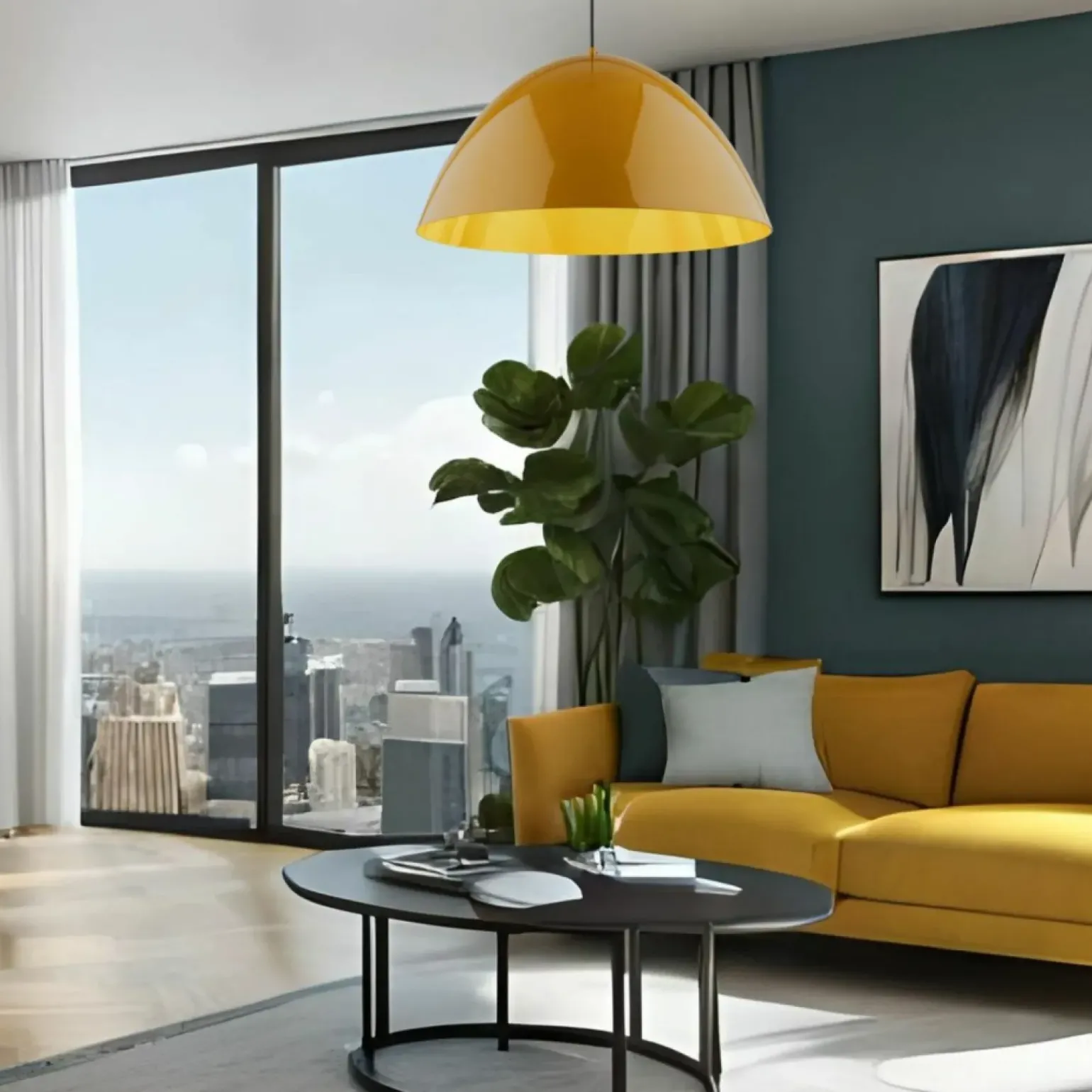 Best Sale Kopułowa lampa wisząca do kuchni TK 10264 FARO OCHRA | Kaja Żyrandole Nowoczesne