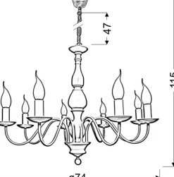 Sklep Kaja Kremowa lampa w kształcie świecznika 38-96510 BELLAGIO | Kaja