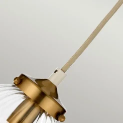 Store Kremowa lampa wisząca z kloszem DL-COSMOS-1P z serii COSMOS Żyrandole Nowoczesne