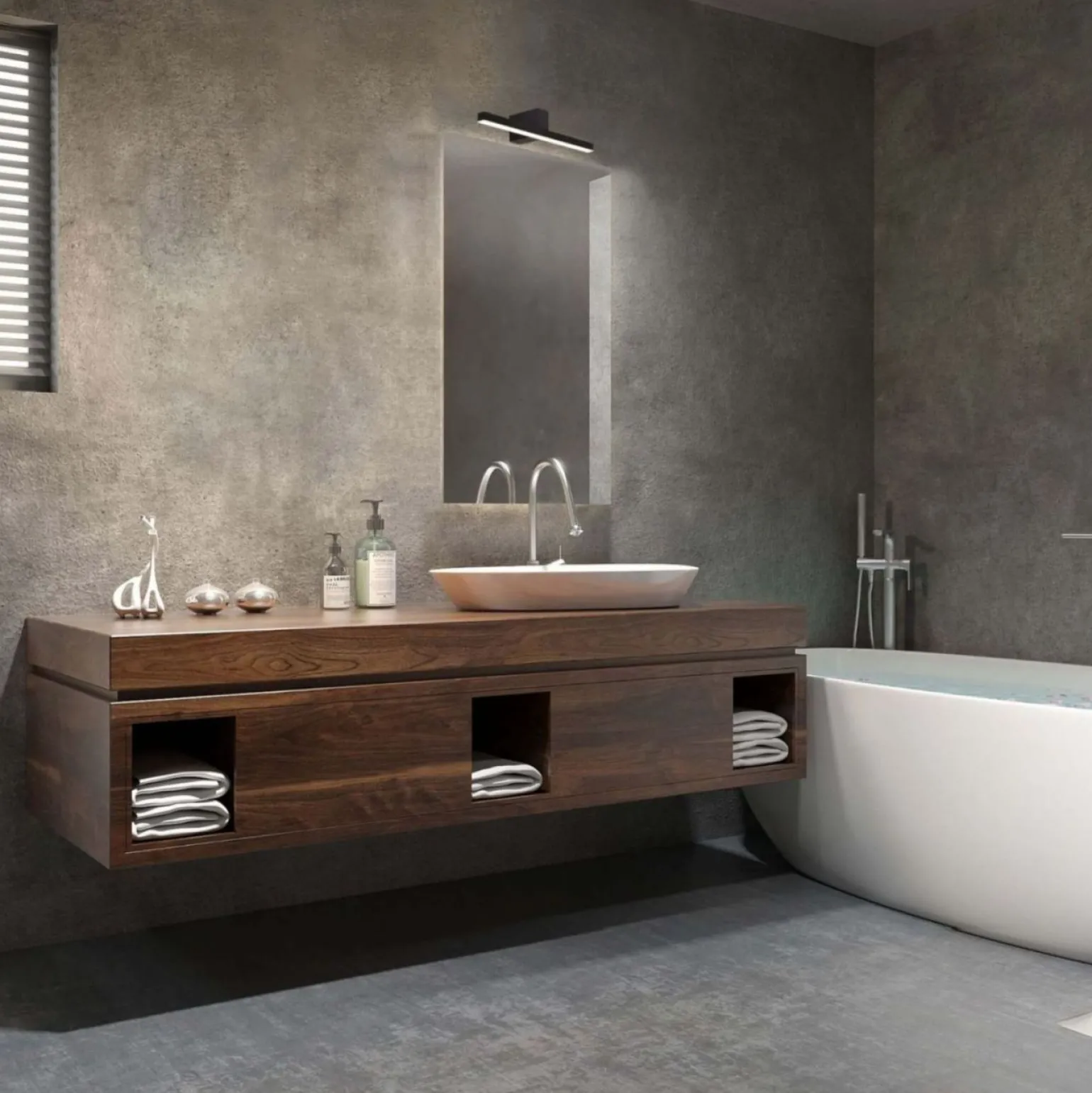 Sklep Kaja Krótki kinkiet LED nad lustro w łazience LP-778/1W M BK z serii NEVADA