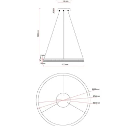 Flash Sale Kryształowa lampa ⌀60cm LP-033/1P S GD CRISTAL TRIANGLE MIDWAY | Kaja Żyrandole Nowoczesne