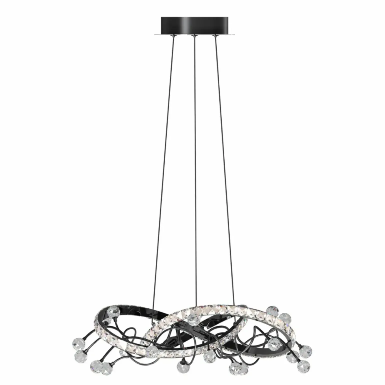 New Kryształowa lampa wisząca dark glamour MD3481-1S-3BCT MAIA | Kaja Żyrandole Nowoczesne