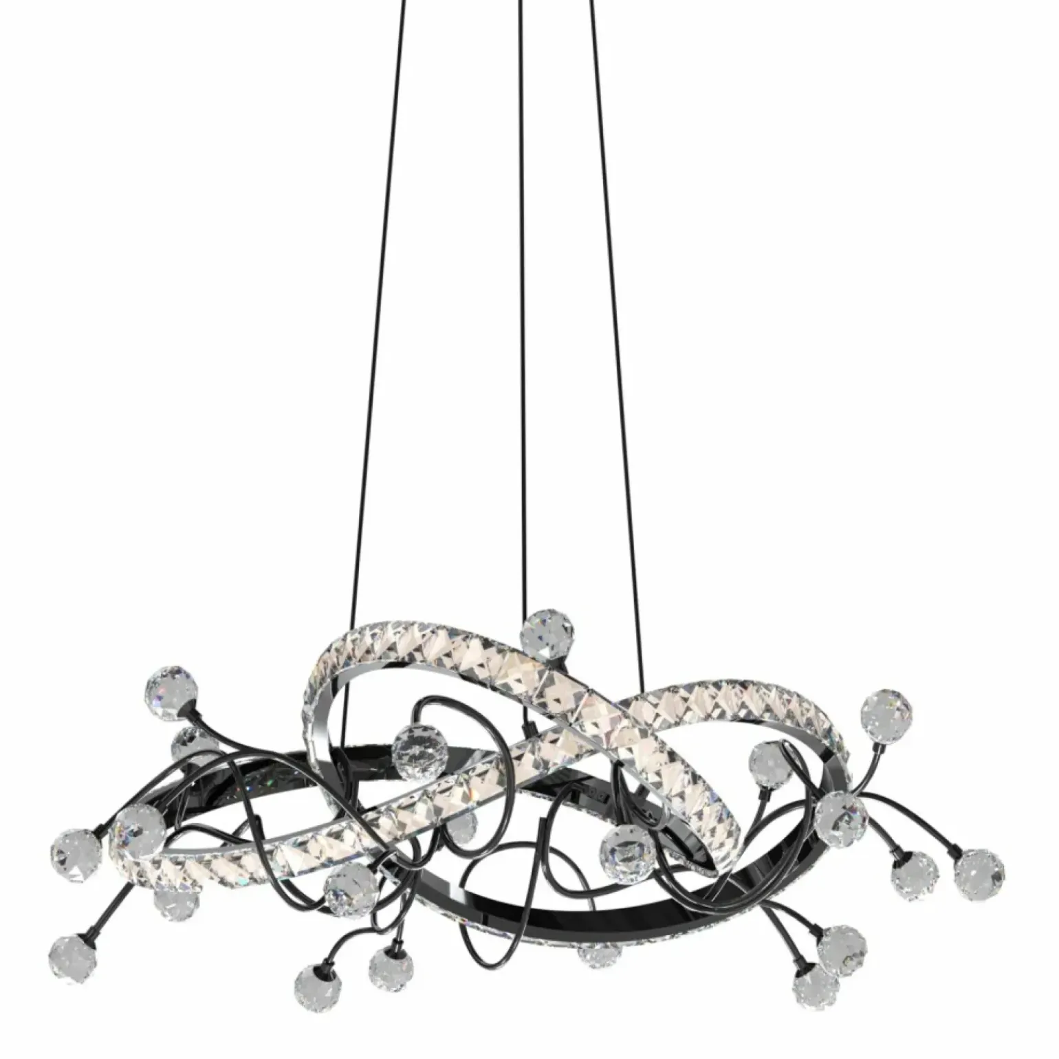 New Kryształowa lampa wisząca dark glamour MD3481-1S-3BCT MAIA | Kaja Żyrandole Nowoczesne