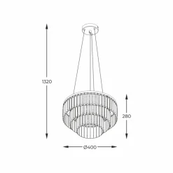 Best Sale Kryształowa lampa wisząca do salonu P17127-4-1GD TIFANNY | Kaja Żyrandole Nowoczesne