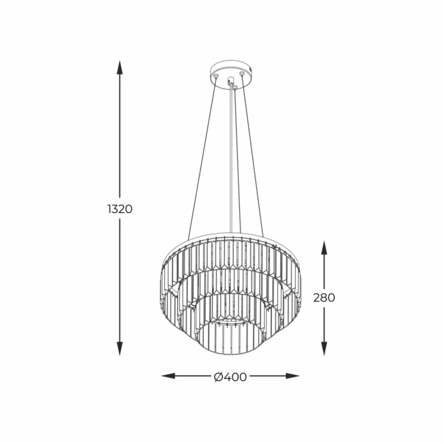 Best Sale Kryształowa lampa wisząca do salonu P17127-4-1GD TIFANNY | Kaja Żyrandole Nowoczesne