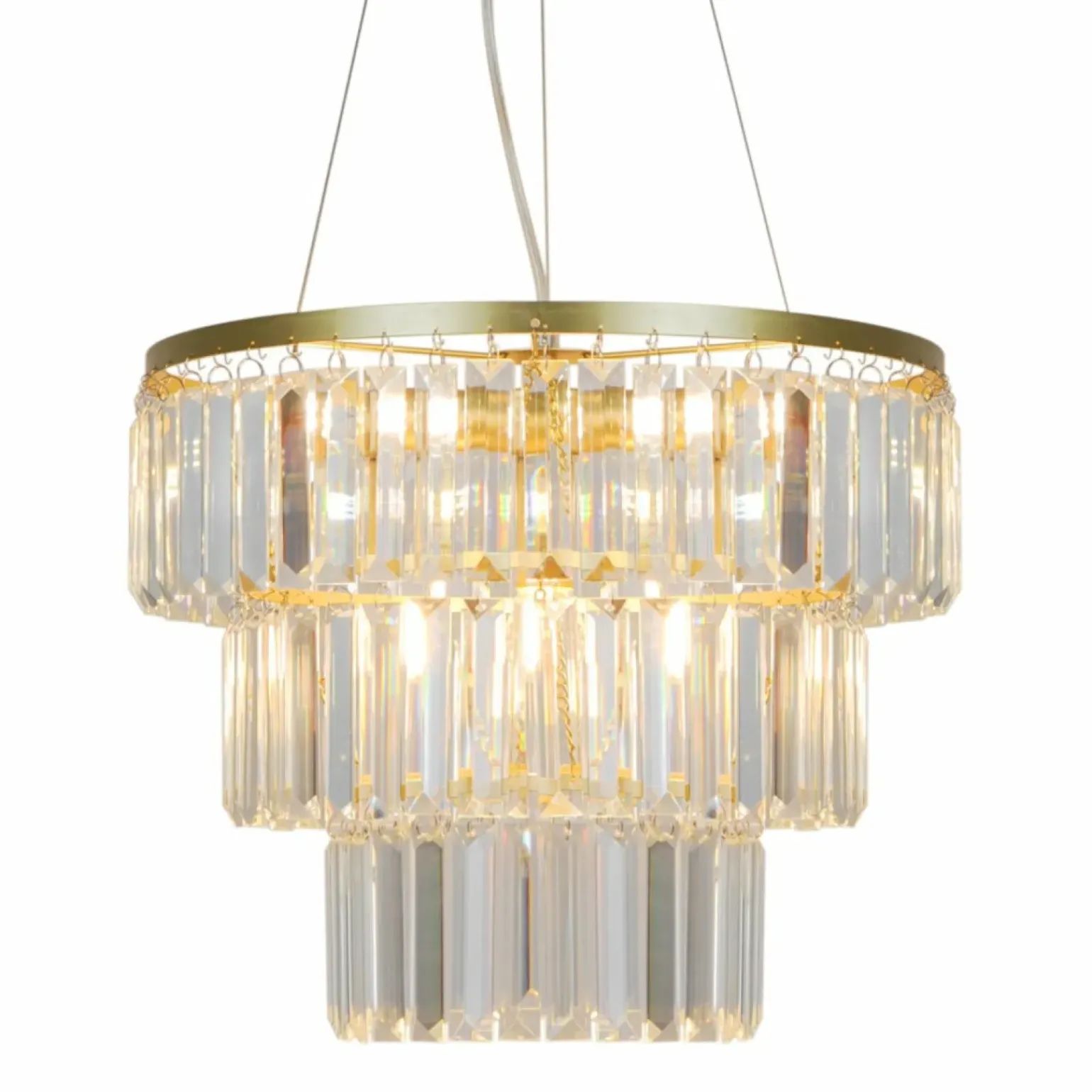 Best Sale Kryształowa lampa wisząca do salonu P17127-4-1GD TIFANNY | Kaja Żyrandole Nowoczesne