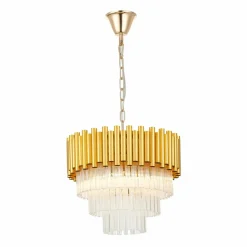 Shop Kryształowa lampa wisząca na złotym łańcuchu 20149PM PRIMA | Kaja Żyrandole Nowoczesne