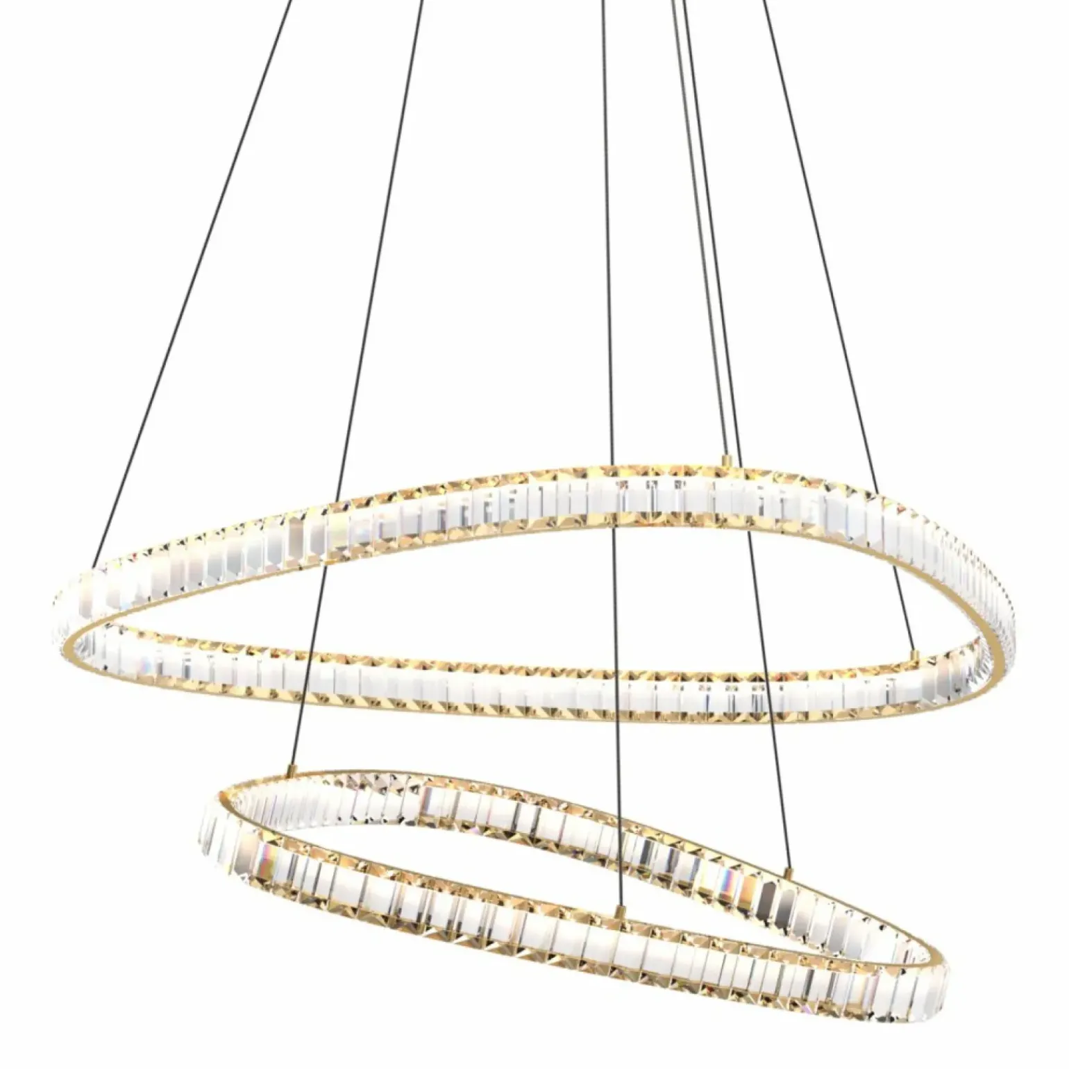 Best Sale Kryształowa, ledowa lampa do salonu MD3169-2-3GT ATHESA | Kaja Żyrandole Nowoczesne