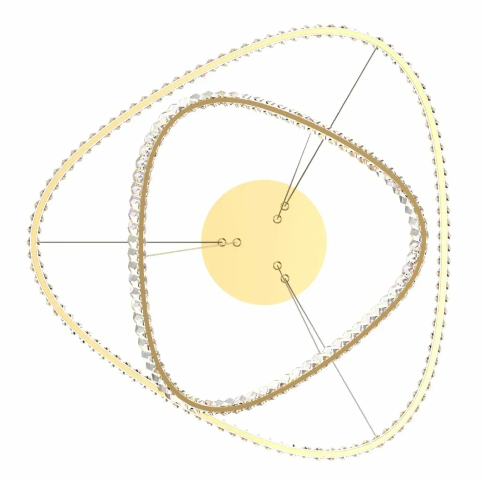 Best Sale Kryształowa, ledowa lampa do salonu MD3169-2-3GT ATHESA | Kaja Żyrandole Nowoczesne