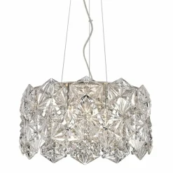 Fashion Kryształowa, srebrna lampa do salonu P0534-05C-F4AC DAVI | Kaja Żyrandole Nowoczesne