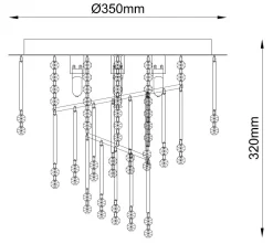Sklep Kaja Kryształowy, dekoracyjny plafon do salonu 19154M TERRE | Kaja