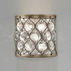 Sklep Kaja Kryształowy kinkiet, oksydowany srebrny FE-LUCIA1 z serii LUCIA