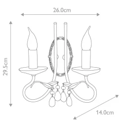 Sklep Kaja Kryształowy kinkiet, patyna CRT2-SILVER-GOLD z serii CHRISTINA
