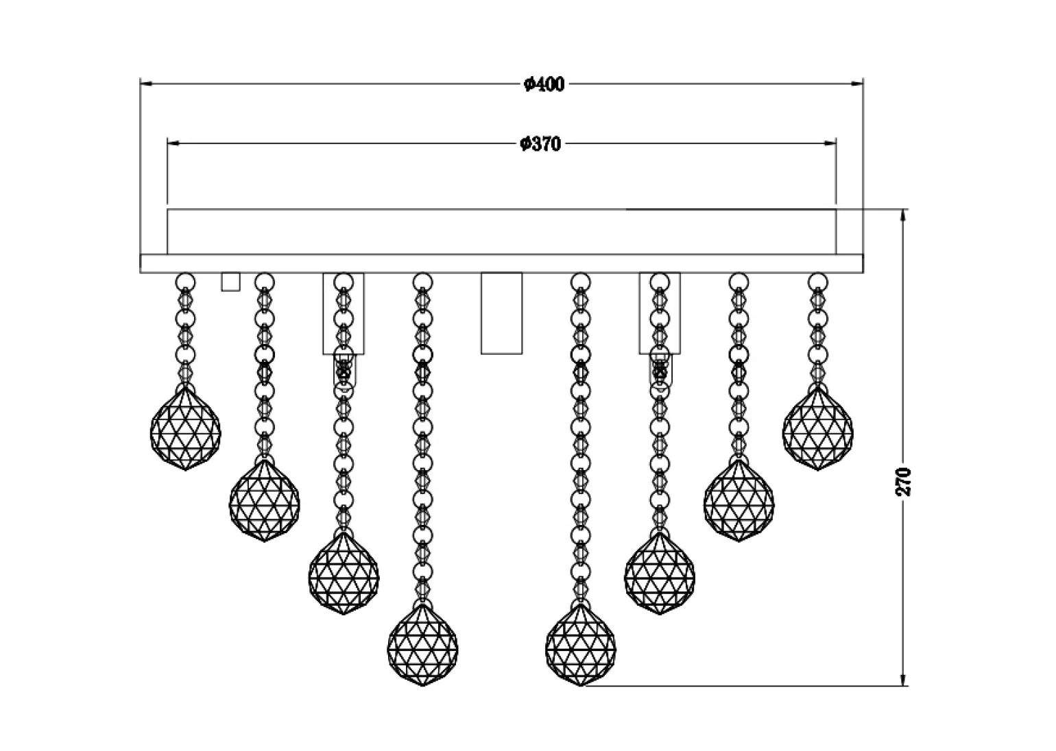 Sklep Kaja Kryształowy plafon na złotej podstawie RLX92711-5GC z serii RANGEL