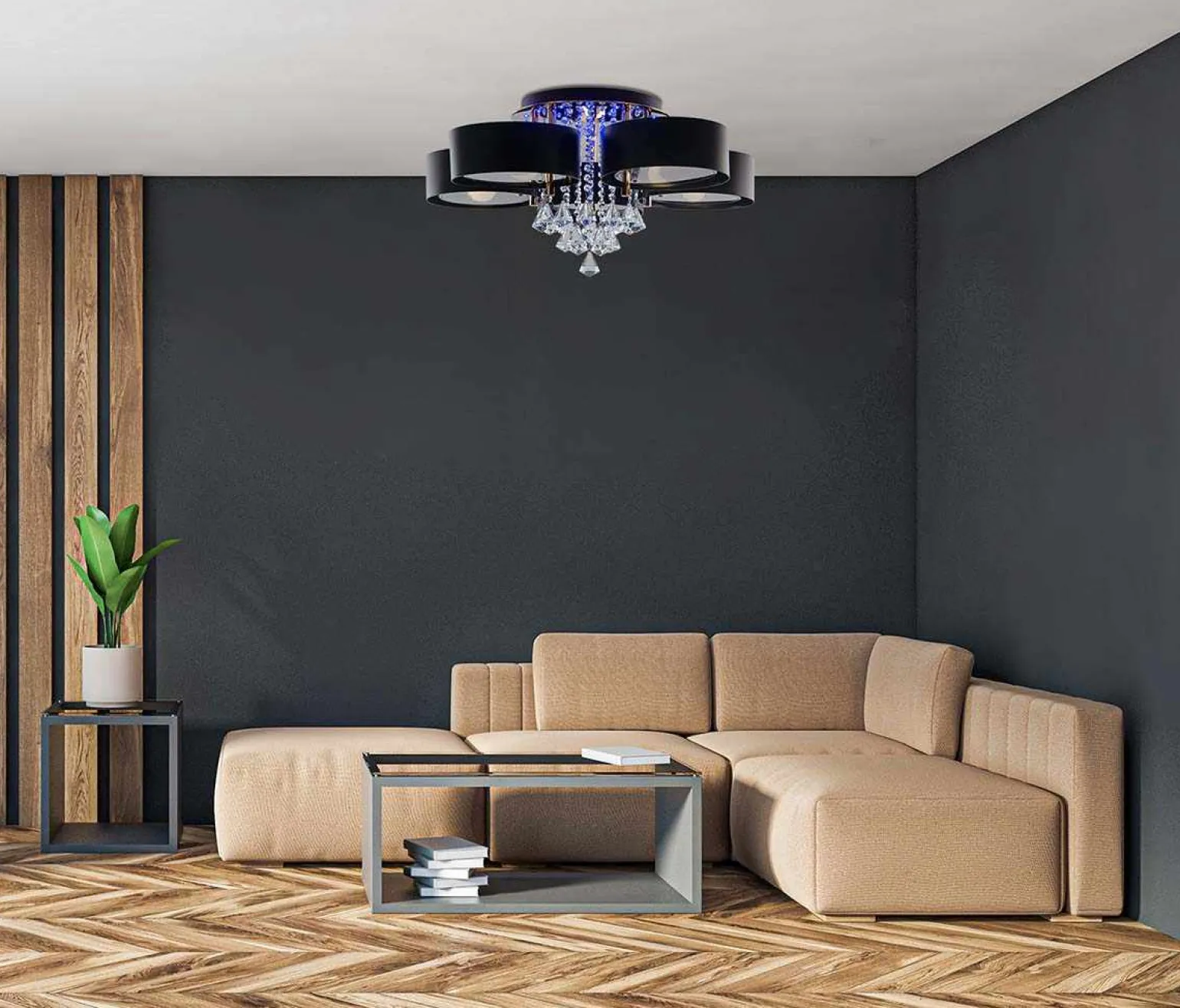 Sklep Kaja Kryształowy żyrandol - kolorowe LEDy DRS8006/5 TR BL | Kaja