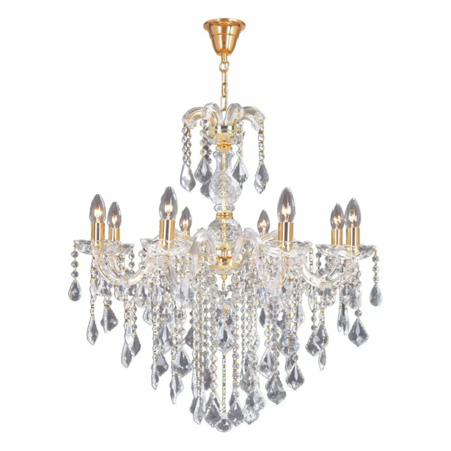 Shop Kryształowy żyrandol w stylu glamour ZM 14004/8-GLD CHATEAU | Kaja Żyrandole Nowoczesne