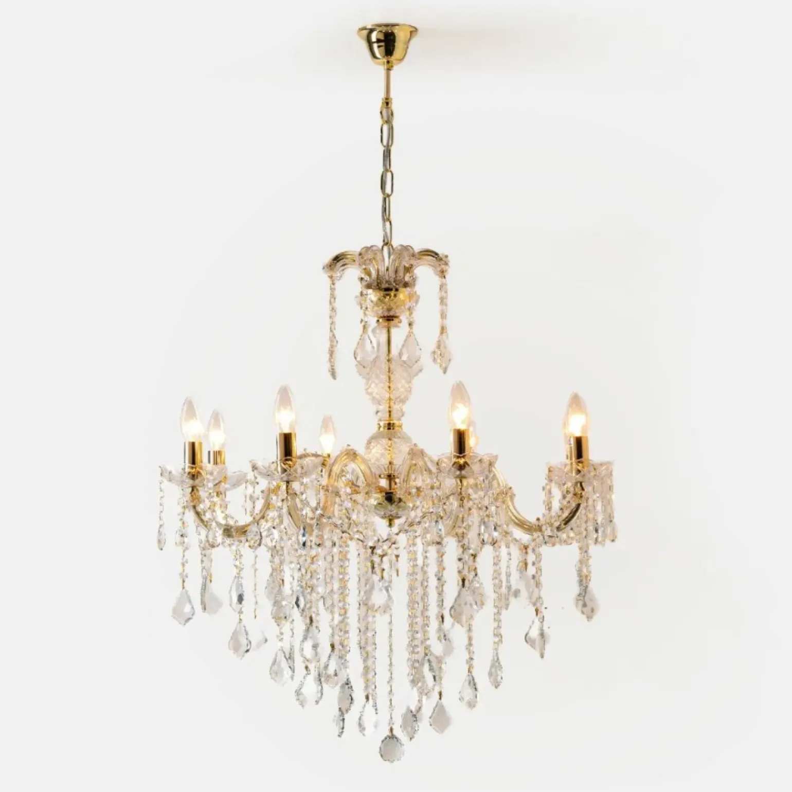 Shop Kryształowy żyrandol w stylu glamour ZM 14004/8-GLD CHATEAU | Kaja Żyrandole Nowoczesne