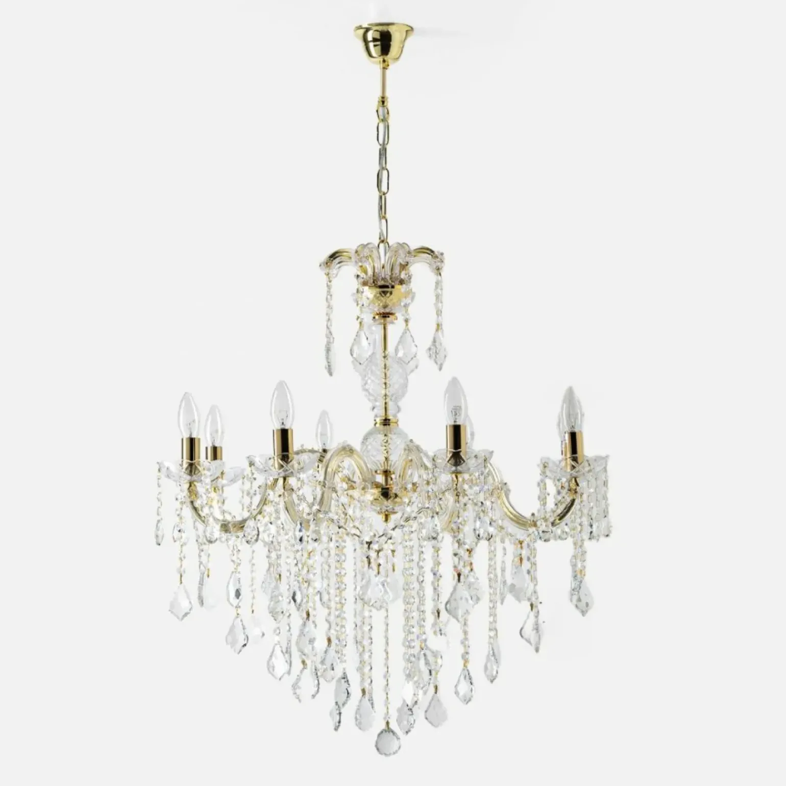 Shop Kryształowy żyrandol w stylu glamour ZM 14004/8-GLD CHATEAU | Kaja Żyrandole Nowoczesne