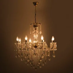 Shop Kryształowy żyrandol w stylu glamour ZM 14004/8-GLD CHATEAU | Kaja Żyrandole Nowoczesne