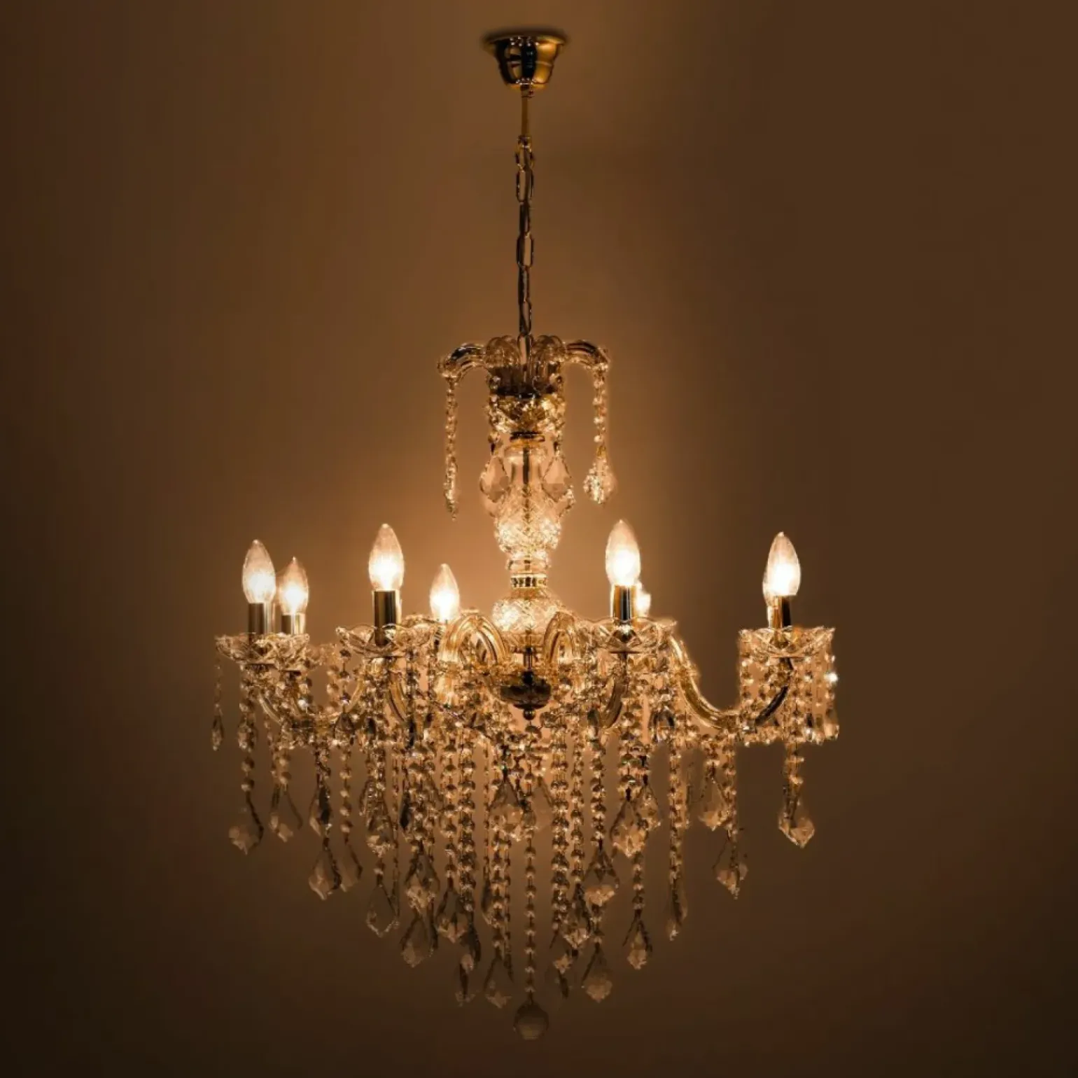 Shop Kryształowy żyrandol w stylu glamour ZM 14004/8-GLD CHATEAU | Kaja Żyrandole Nowoczesne