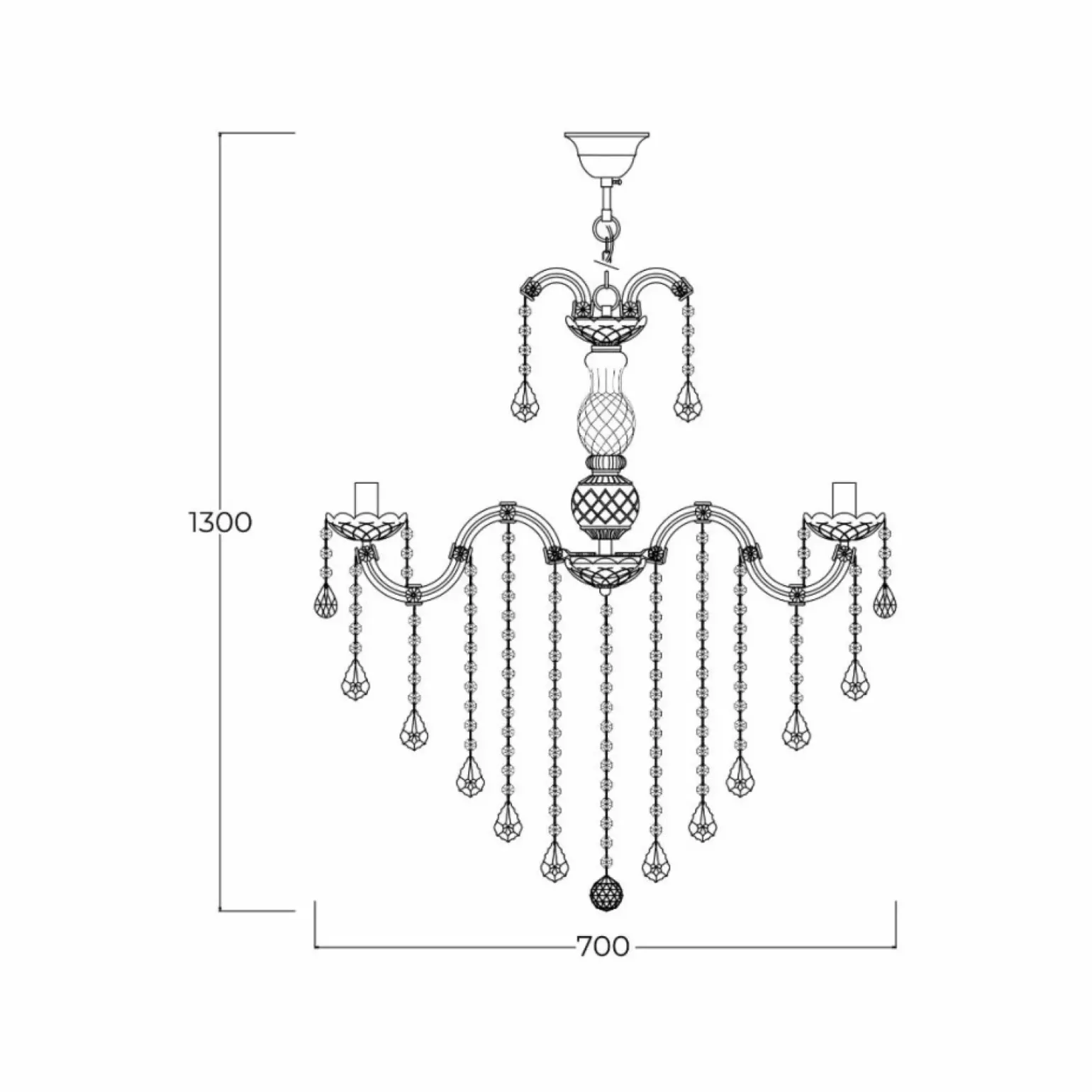 Shop Kryształowy żyrandol w stylu glamour ZM 14004/8-GLD CHATEAU | Kaja Żyrandole Nowoczesne