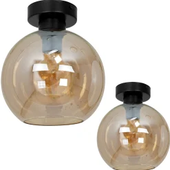 Sklep Kaja Kulista lampa sufitowa z bursztynowym kloszem MLP6575 SOFIA | Kaja