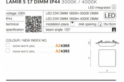 Sklep Kaja Kwadratowa biała lampa LED do łazienki AZ4388 LAMIR | Kaja Oświetlenie